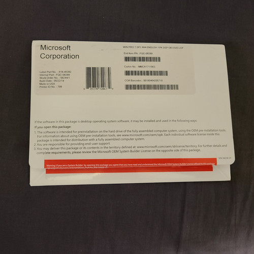 Microsoft windows win pro - win, 7
